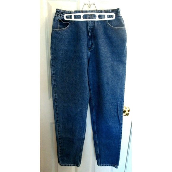 LL Bean Size 10 Med Tall Women's Original Relaxed Fit Denim Jeans Elastic Waist - Picture 1 of 5